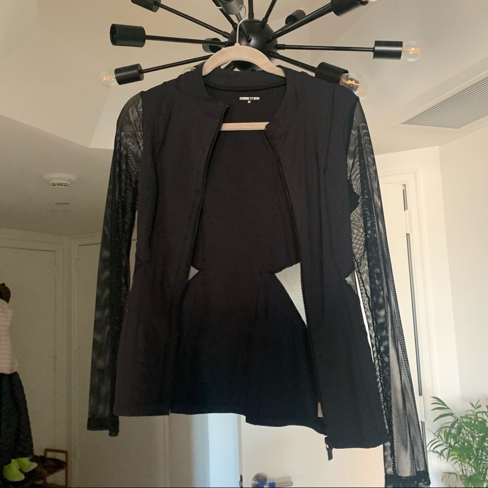 Black Slimming Zip Up Jacket